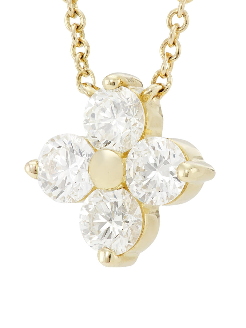 Studded Moissanite Flower Necklace