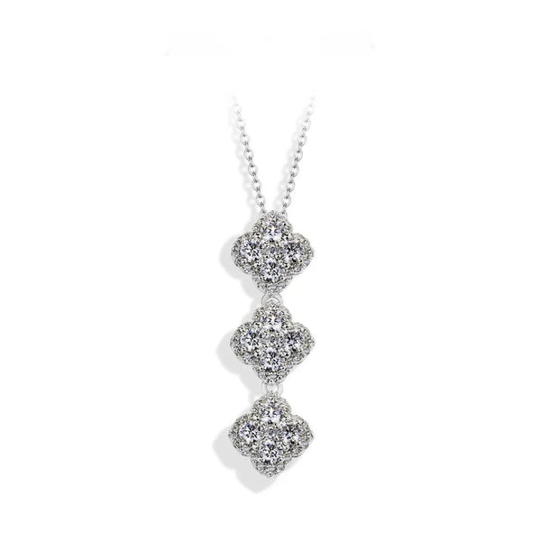 Moissanite Stacked Clover Necklace
