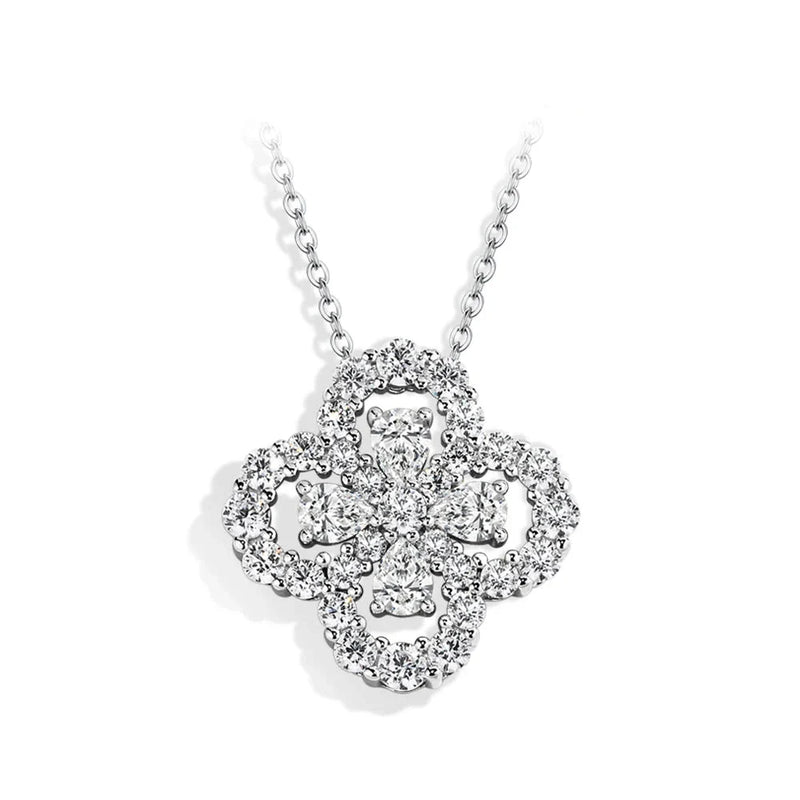 Studded Double Flower Pendant