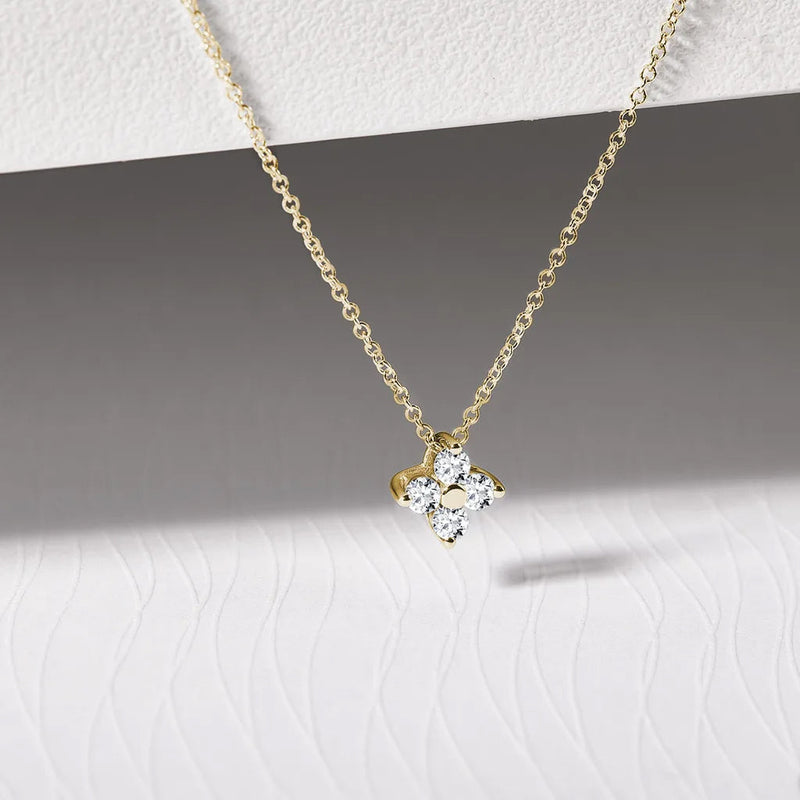 Studded Moissanite Flower Necklace