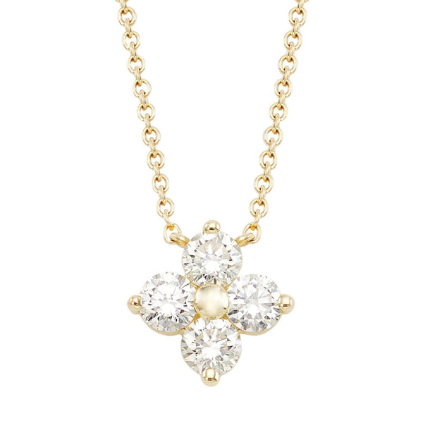 Studded Moissanite Flower Necklace