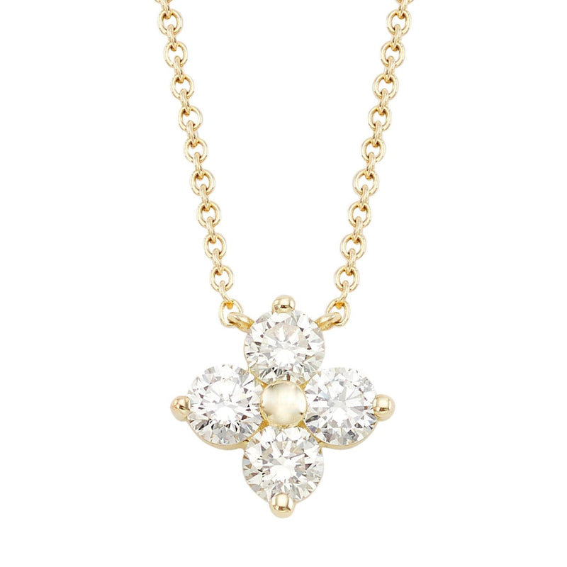 Studded Moissanite Flower Necklace