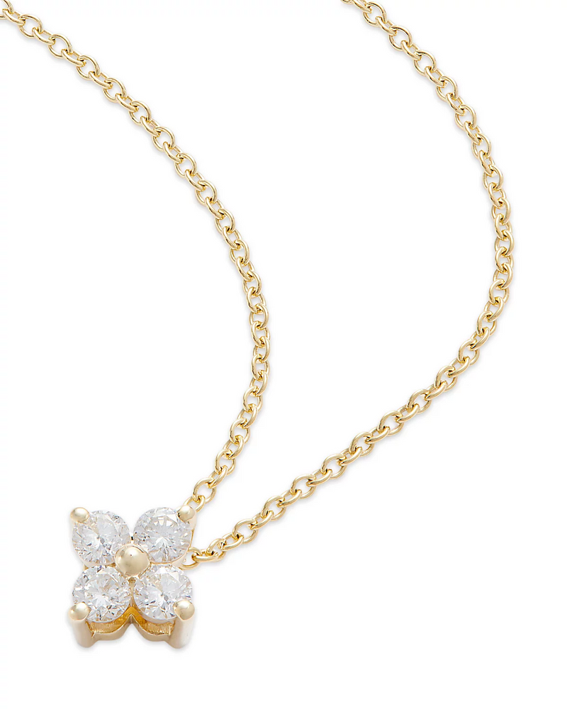 Studded Moissanite Flower Necklace