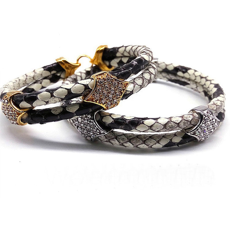 Dual Leather Band in Silver White