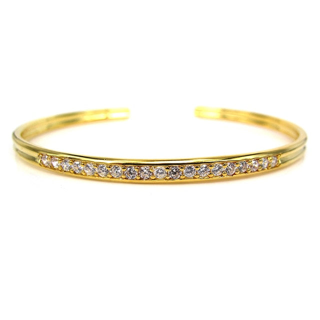 Cuff Bangle in Gold White