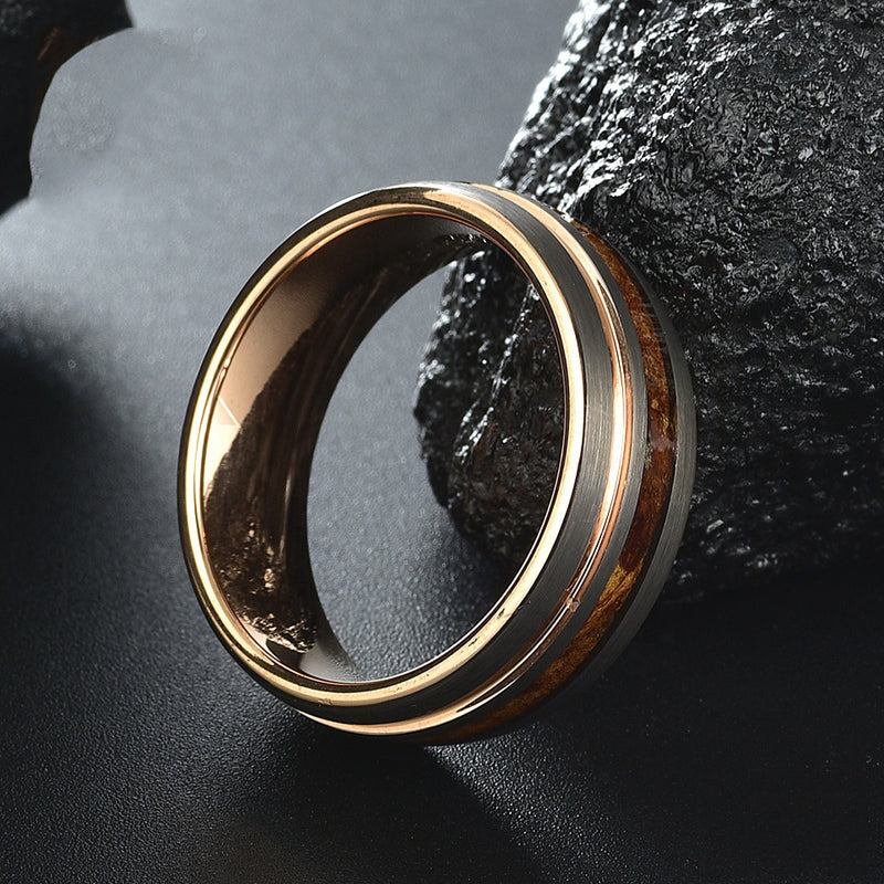 Double Line Ring in Rose Gold Grey